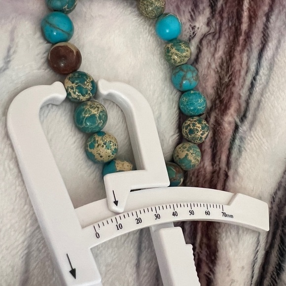 ❤️ 12mm Real Sea Sediment Jasper Bracelet Size 6.5+Adj Great w Native Jewelry - Picture 9 of 9